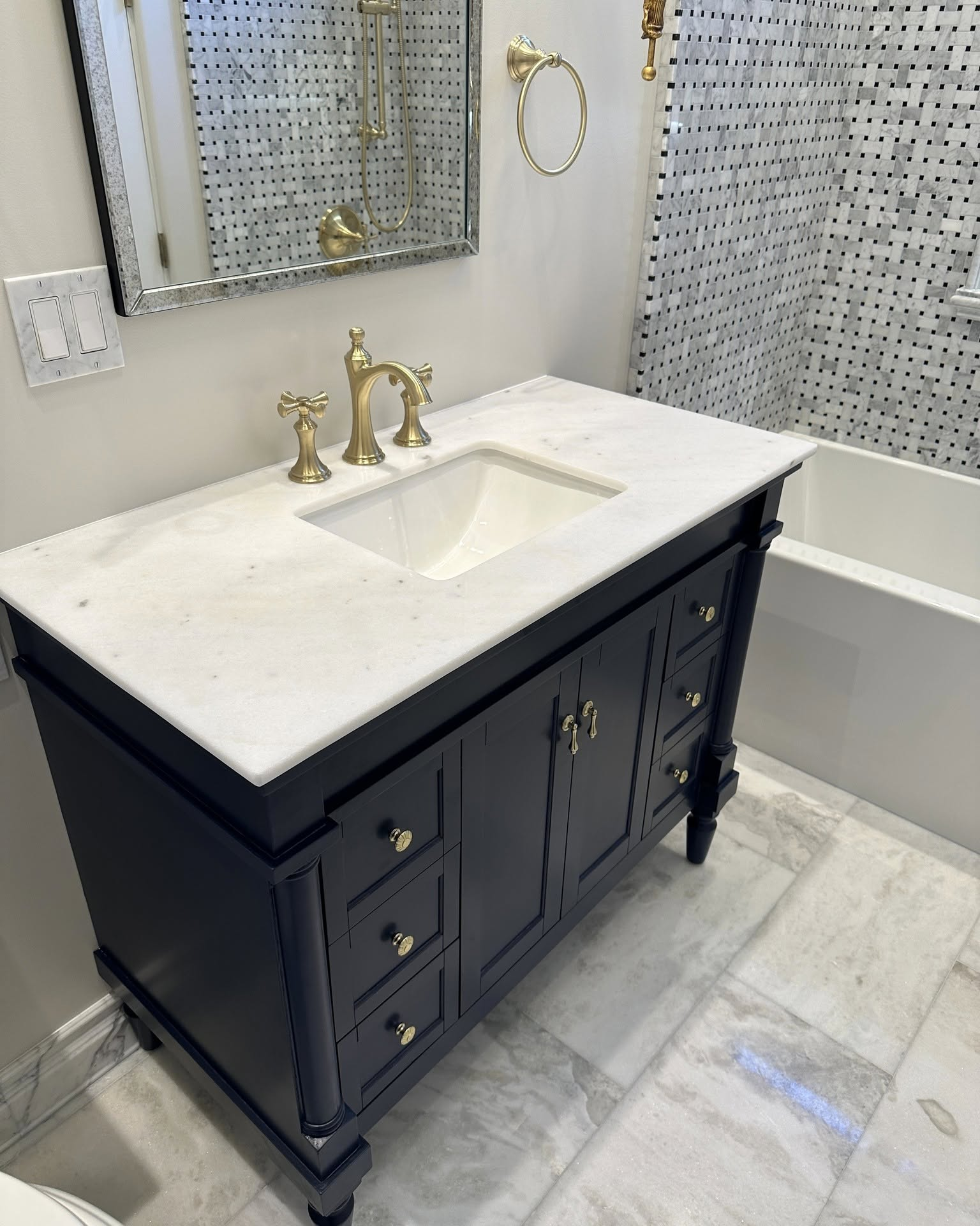 Navy & Carrara Vanity